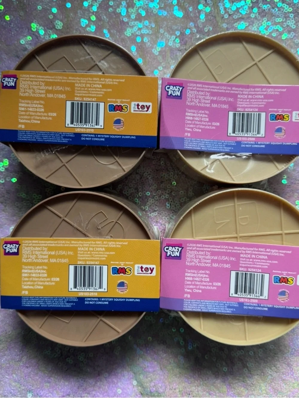 Viral Five Below Mystery Squishy Dumpling (New) Purple Holographic Gold Glitter